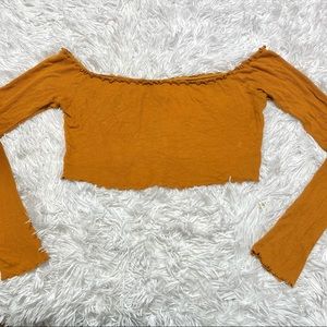 Orange long sleeve crop top